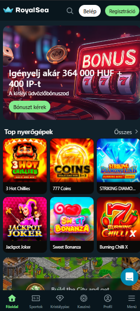 Royalsea app homepage